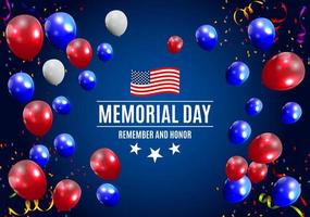 Memorial Day Background Template Vector Illustration