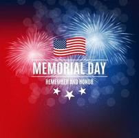 Memorial Day Background Template Vector Illustration