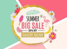 Summer Sale Abstract Banner Background Vector Illustration