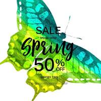 Abstract Design Spring Sale Banner Template. Vector Illustration