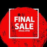 Abstract Brush Stroke Designs Final Sale Banner with Frame. Vector Illustration