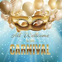 Carnival Party Mask Holiday Poster Background. Vector Illustration