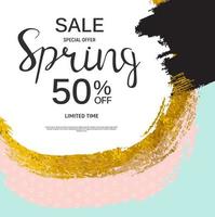 Abstract Design Spring Sale Banner Template. Vector Illustration