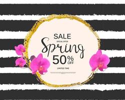 Abstract Design Spring Sale Banner Template. Vector Illustration