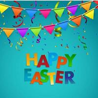 Happy Easter Background with Flags Vector Illustration