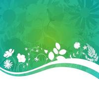 Abstract Natural Spring Background with Flowers and Leaves. vector