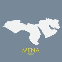 Mena Region Map Vector Illustration