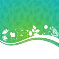Abstract Natural Spring Background with Flowers and Leaves. vector