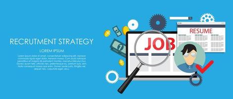 Recrutment Strategy Business Concept. External and International r vector