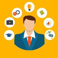 Learning, Training to Make your Career Progress. Business Flat vector