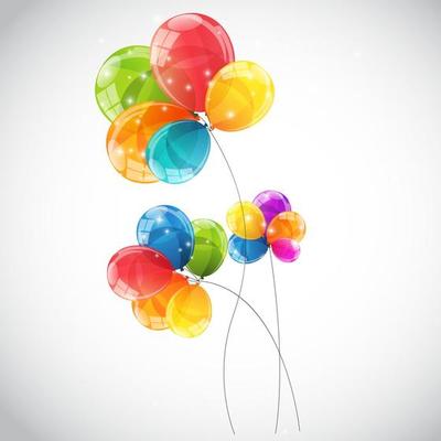 Color Glossy Balloons Background Vector Illustration