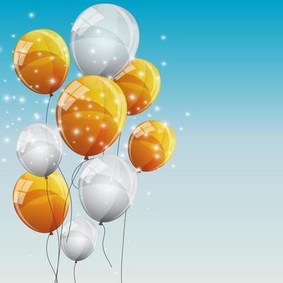 Color Glossy Balloons Background Vector Illustration