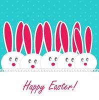 Happy Easter Funny Background with Rabbit Vector Illustration