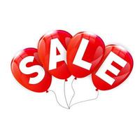 Glossy Balloons Sale Concept of Discount. Vector Illustration.