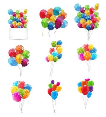 Color Glossy Balloons Background Vector Illustration