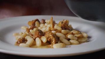 White Beans Dish. Appetizing Dinner Meal. Food Cooking Concept. video