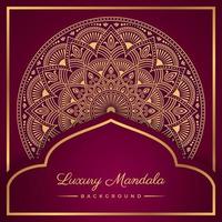 Luxury mandala background arabesque circular pattern with golden color, east style. vector