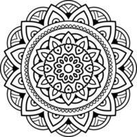 Mandala for Henna, Mehndi, tattoo, card, print, cover, banner, poster, brochure, decoration in ethnic oriental style for coloring book page vector