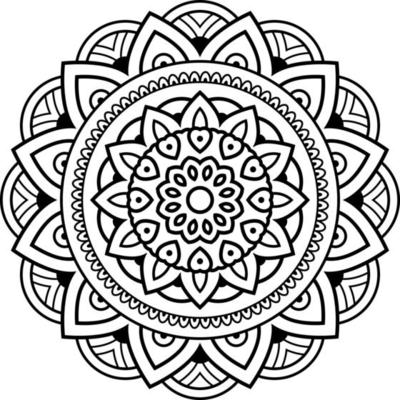 Mandala for Henna, Mehndi, tattoo, card, print, cover, banner, poster, brochure, decoration in ethnic oriental style for coloring book page