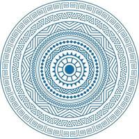 Tribal Mandala, Abstract Circular Tribal Polynesian mandala, Geometric Polynesian Hawaiian style vector ornament design