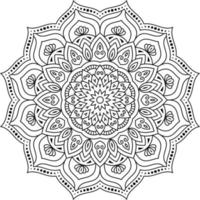 Mandala Coloring book line art vector illustration isolated on white background, Vintage decorative elements, Wallpaper design, interior design, shirt, greeting card, lace pattern, wedding card