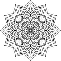 Mandala para colorear ilustración de vector de arte de línea de libro aislado sobre fondo blanco, elementos decorativos vintage, diseño de interiores, camisa, tarjeta de felicitación, patrón de encaje, tarjeta de boda