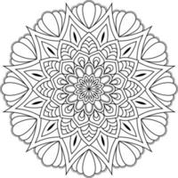 Mandala Coloring page vector illustration, abstract pattern, decoration for interior design, ethnic oriental circular decorative ornament