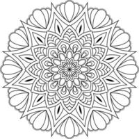 Mandala para colorear ilustración vectorial de la página, patrón abstracto, decoración para el diseño de interiores, adornos decorativos circulares orientales étnicos vector