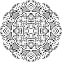 Mandala Coloring page vector illustration isolated on white background, abstract pattern, decoration for interior design, ethnic oriental circular decorative ornament