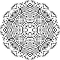 Mandala Coloring page vector illustration isolated on white background, abstract pattern, decoration for interior design, ethnic oriental circular decorative ornament