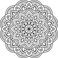 Mandala para colorear ilustración vectorial de la página, patrón abstracto, decoración para el diseño de interiores, adornos decorativos orientales étnicos