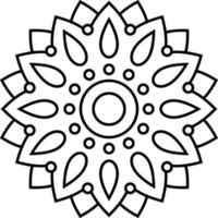Simple symbol Mandala, Floral circular pattern, geometric icon, Modern style, Shape for Coloring. vector