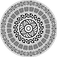 Tribal Mandala, Abstract Circular Tribal Polynesian mandala, Geometric Polynesian Hawaiian style vector ornament