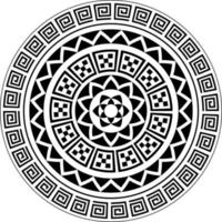 vector de mandala tribal, mandala polinesio tribal circular abstracto, ornamento de vector de estilo hawaiano polinesio geométrico