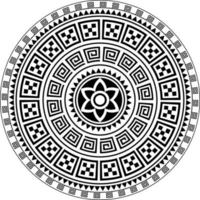 diseño de vector de mandala geométrico tribal, ilustración de mandala de boho de estilo de tatuaje hawaiano polinesio en blanco y negro para diseño de arte de pared, decoración