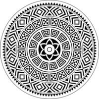 mandala de patrón redondo ornamental tribal. ornamento de vector de estilo étnico geométrico. patrón polinesio circular con textura abstracta