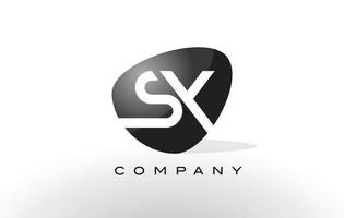 logotipo de sx. vector de diseño de letra.