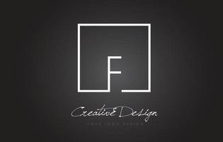 F Square Frame Letter Logo Design with Black and White Colors. vector