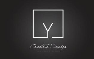 Y Square Frame Letter Logo Design with Black and White Colors. vector