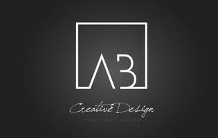 AB Square Frame Letter Logo Design with Black and White Colors. vector