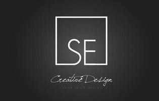 SE Square Frame Letter Logo Design with Black and White Colors. vector