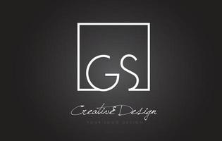 GS Square Frame Letter Logo Design with Black and White Colors. vector