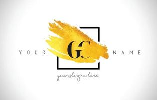 GC Golden Letter Logo Design with Creative Gold Brush Stroke vector