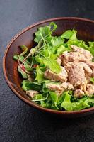 salad cod liver seafood meal snack food background