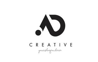 AD Letter Logo Design with Creative Modern Trendy Typography. vector