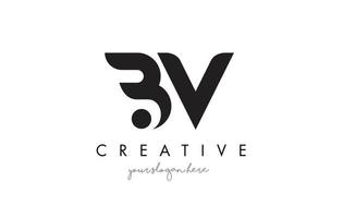 BV Letter Logo Design with Creative Modern Trendy Typography. vector