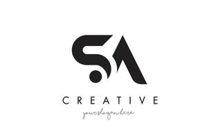 SA Letter Logo Design with Creative Modern Trendy Typography. vector