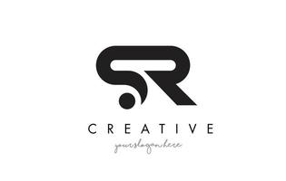 Diseño de logotipo de letra sr con tipografía creativa de moda moderna. vector