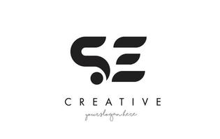 Diseño de logotipo de letra SE con tipografía creativa de moda moderna. vector