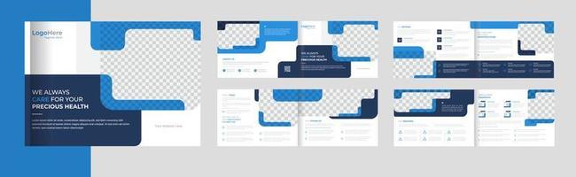 Medical brochure design template with professional layout design vector